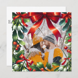赤い弓を縁ど付けたクリスマスのミスタントウ シーズンカード
