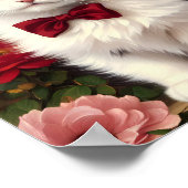 赤い弓を身につけたかわいい子猫 ポスター (角)