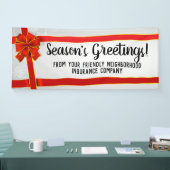 赤い弓カスタムでパーソナライズなクリスマスの休日 横断幕 (トレードショー)