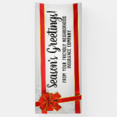 赤い弓カスタムでパーソナライズなクリスマスの休日 横断幕 (縦)