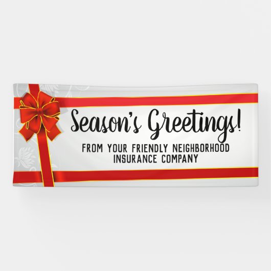 赤い弓カスタムでパーソナライズなクリスマスの休日 横断幕 (横)