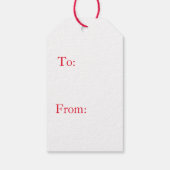 赤い弓ギフト付きホワイトレトリバーラベル ギフトタグ (裏面)