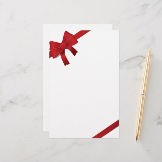 赤い弓クリスマス文房具 便箋 (正面/裏面インサイチュ)