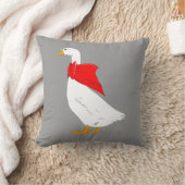 赤い弓スカーフを持つEmdenのガチョウ クッション (ブランケット)