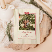 赤い弓フレームのセージストライプ写真 シーズンカード