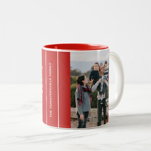 赤い弓メリークリスマス|の写真のコーヒー・マグ ツートーンマグカップ (正面右)