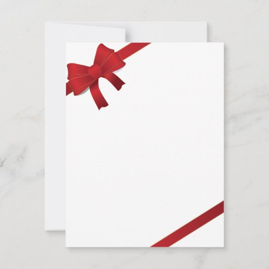 赤い弓冬の結婚式の日付を保存 セーブザデート (裏面)