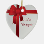 赤い弓冬私達は婚約したです セラミックオーナメント (右)