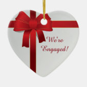 赤い弓冬私達は婚約したです セラミックオーナメント (正面)