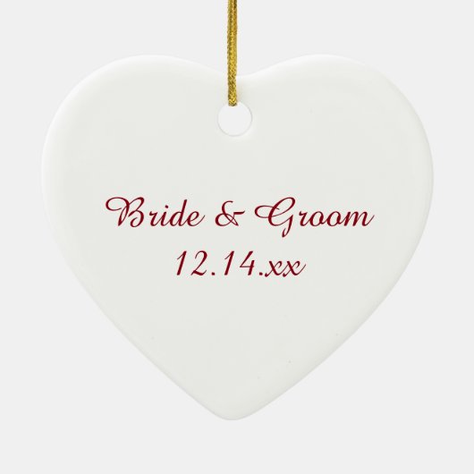 赤い弓冬私達は婚約したです セラミックオーナメント (裏面)