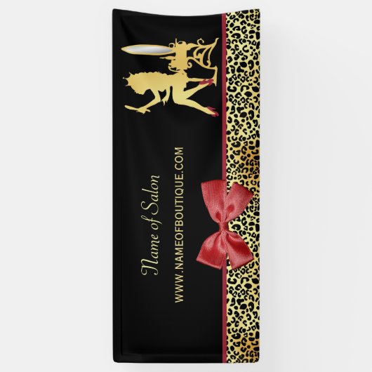 赤い弓毛のサロン 横断幕 (縦)