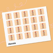 赤い弓読み取りステッカー付きすごいブックスタック スクエアシール