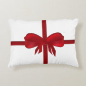赤い弓長方形のクリスマスの枕 アクセントクッション (正面)