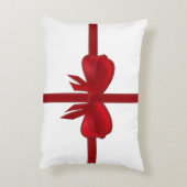 赤い弓長方形のクリスマスの枕 アクセントクッション (裏面(縦))