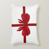 赤い弓長方形のクリスマスの枕 アクセントクッション (正面(垂直))