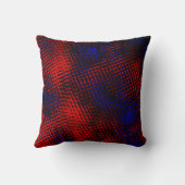 赤い引っ掻き、筋と深い青 クッション (裏面)