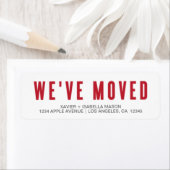 赤い引っ越しました ラベル (インサイチュ)