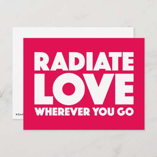 赤い引用文で白に行く所で愛を放射 ポストカード (正面/裏面)