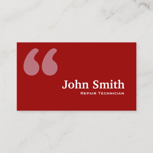 赤い引用文修理技術者の名刺 名刺 (正面)