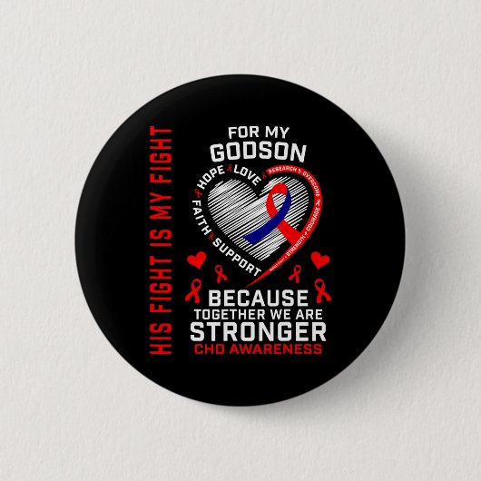 赤い彼の戦いは私の戦いゴッドソンChd認識度Hea 缶バッジ (正面)