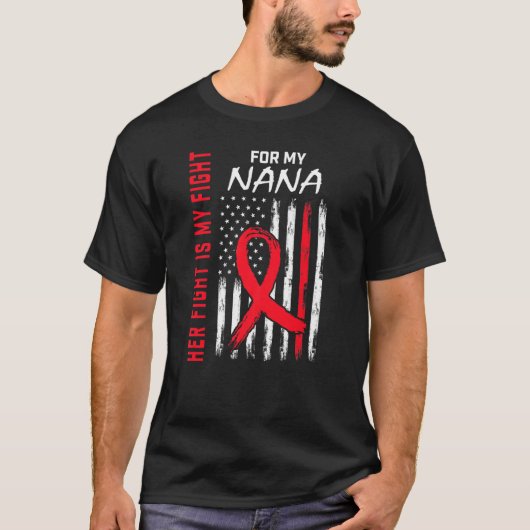 赤い彼女の戦いは私の戦いナナハート病に気付いている Tシャツ (正面)