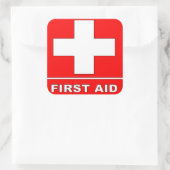 赤い応急処置の標識 スクエアシール (バッグ)