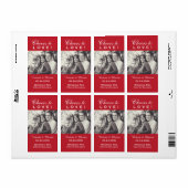 赤い応援を愛結婚の写真ワインボトル ラベル (フルシート)