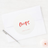 赤い応援ギフトラベルシール ラウンドシール (封筒)