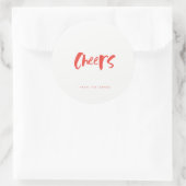 赤い応援ギフトラベルシール ラウンドシール (バッグ)