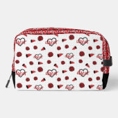 赤い応援ハート、ポンポン、メガフォンパターン ドップキット (裏面)