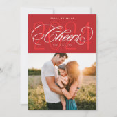 赤い応援2024クリスマスホリデーフォトカード シーズンカード (正面)