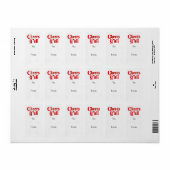 赤い応援Y'allギフトラベルシール ラベル (フルシート)