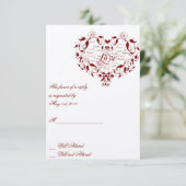 赤い応答カードのあらゆる言語で愛して下さい 出欠カード (スタンド正面)