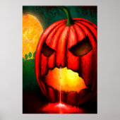 赤い怖いカボチャ | AIアートポスター ポスター (正面)