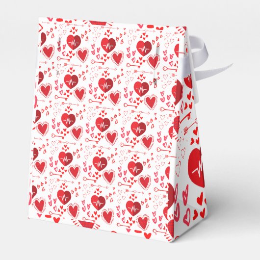 赤い恋のハートと恋人の贈り物 フェイバーボックス (裏面サイド)