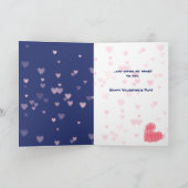 赤い恐竜のハートバレンタイン シーズンカード (内部)