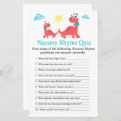 赤い恐竜の子供部屋韻クイズ赤ちゃんシャワーゲーム (正面/裏面)