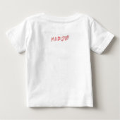 赤い恐竜 2 歳 誕生日パーティー ベビーTシャツ (裏面)