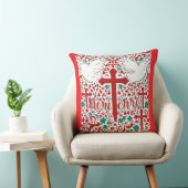 "赤い恵み：ドヴクリスチャンインスパイアフロントデザイン" クッション (椅子)