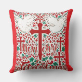 "赤い恵み：ドヴクリスチャンインスパイアフロントデザイン" クッション (裏面)