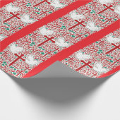"赤い恵み：ドヴクリスチャンインスパイアフロントデザイン" ラッピングペーパー (角)
