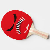 赤い悪のまなざしおよび鋭い歯を搭載する怒っているモンスター 卓球ラケット (横)