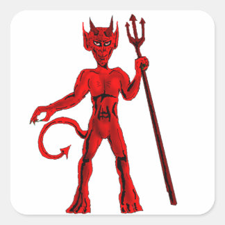 赤い悪魔およびピッチのフォーク スクエアシール