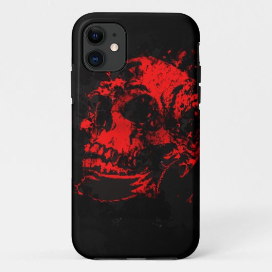 赤い悪魔のドクロ 怖いアート Case-Mate iPhoneケース (裏面)