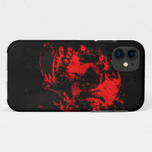 赤い悪魔のドクロ 怖いアート Case-Mate iPhoneケース (裏面(横))
