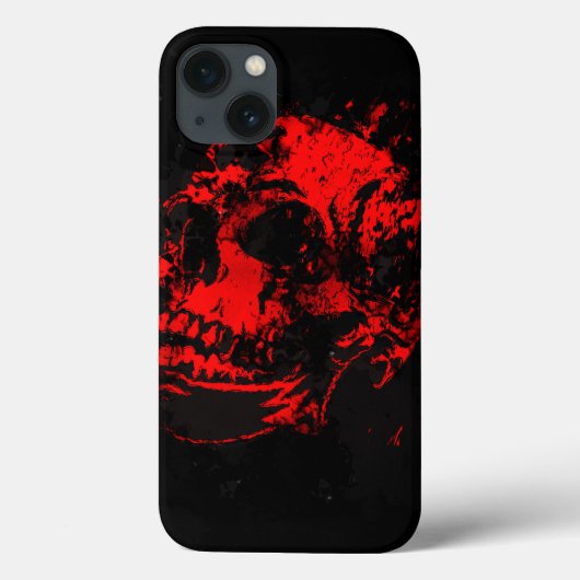 赤い悪魔のドクロ 怖いアート Case-Mate iPhoneケース (裏面)
