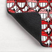 赤い悪魔の顔おもしろいユーモア笑い漫画 マウスパッド (コーナー)