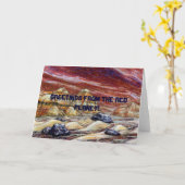 赤い惑星からの挨拶!カスタマイズ可能なカード カード (黄色い花)