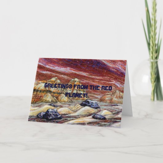 赤い惑星からの挨拶!カスタマイズ可能なカード カード (正面)