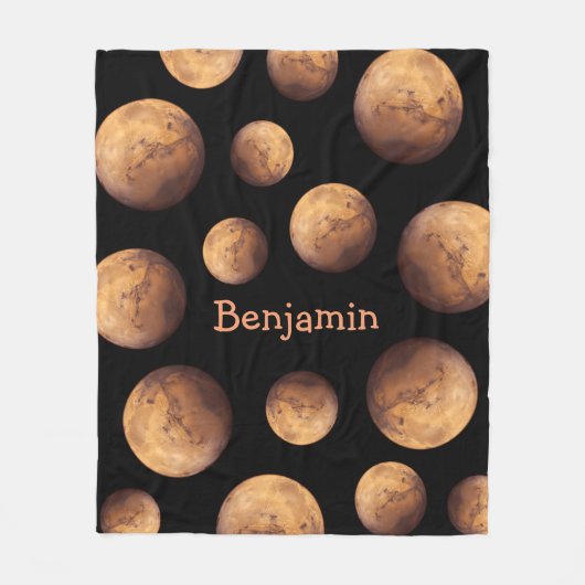 赤い惑星の火星 フリースブランケット (正面)